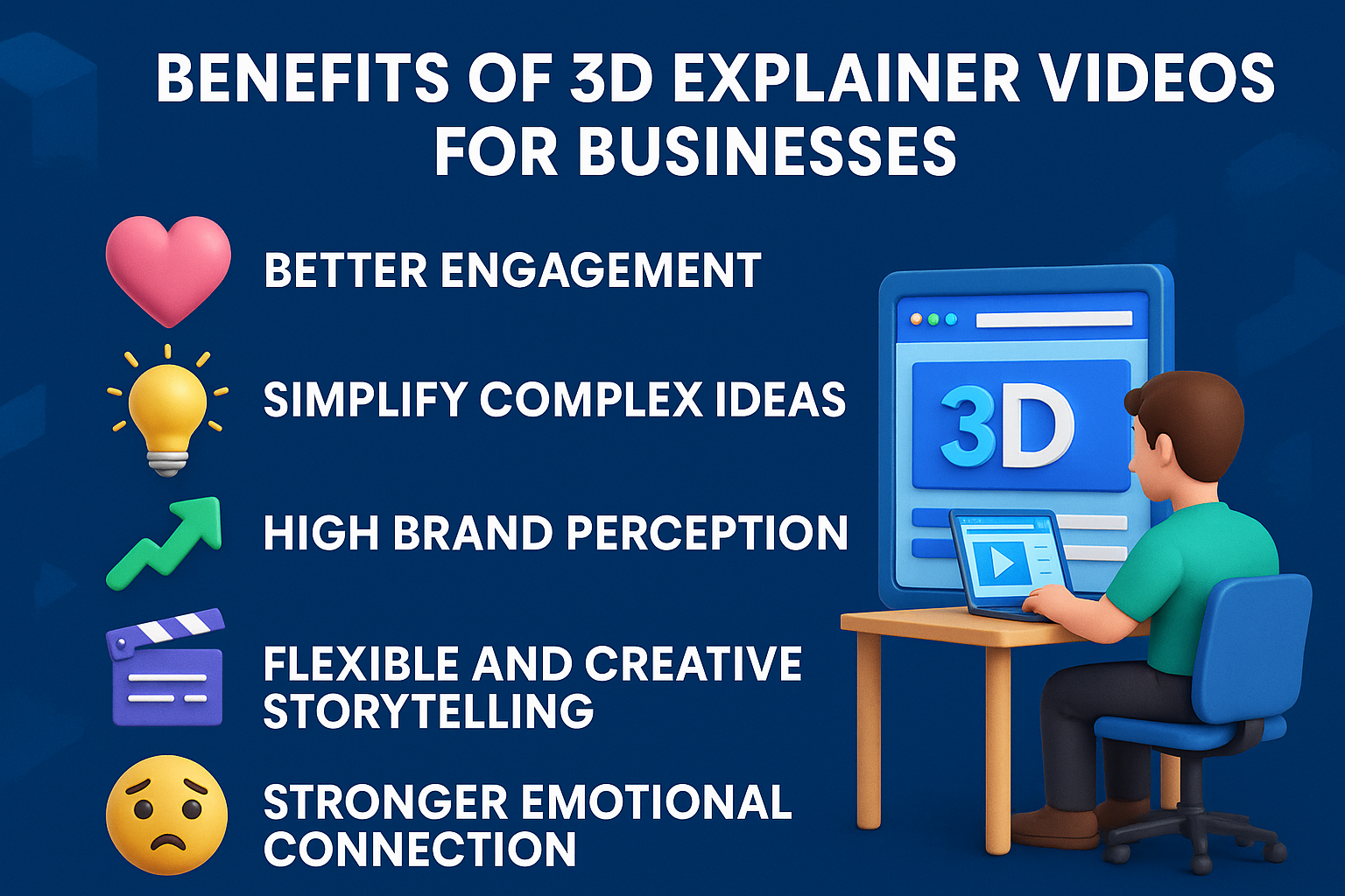 What are the benefits of using 3D explainer videos for businesses?